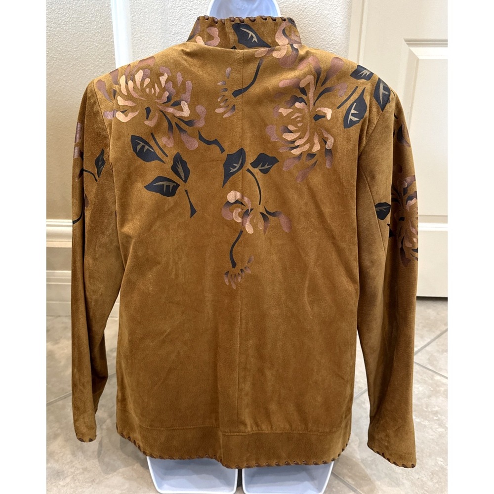 VTG New Char Santa Fe Hand Painted Brown Suede Jacket Sz 8 Cowgirl Boho Western‎ - Picture 2 of 12